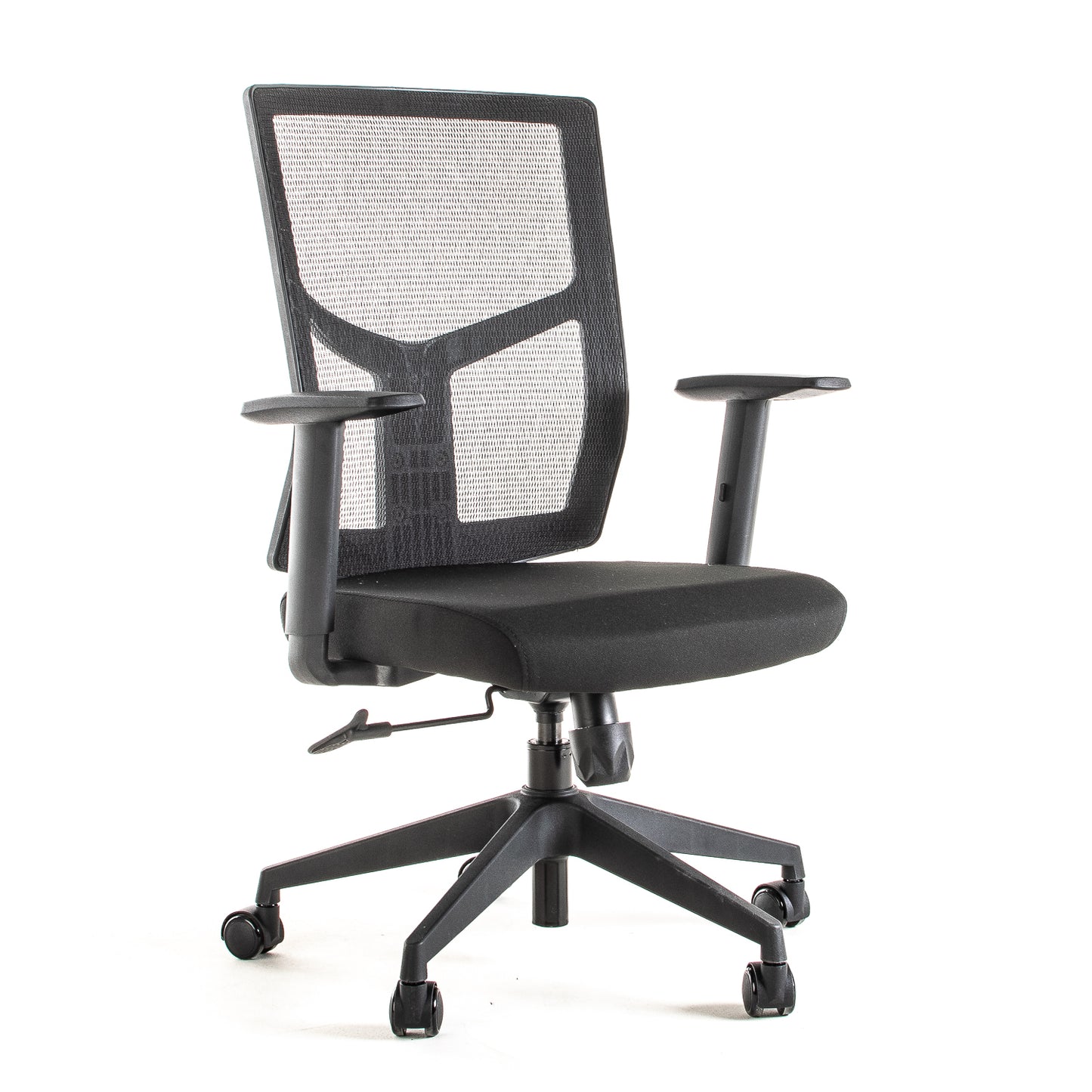 Silla operativa ergonómica con respaldo de malla BIT-2 Reclinable vista escorso.