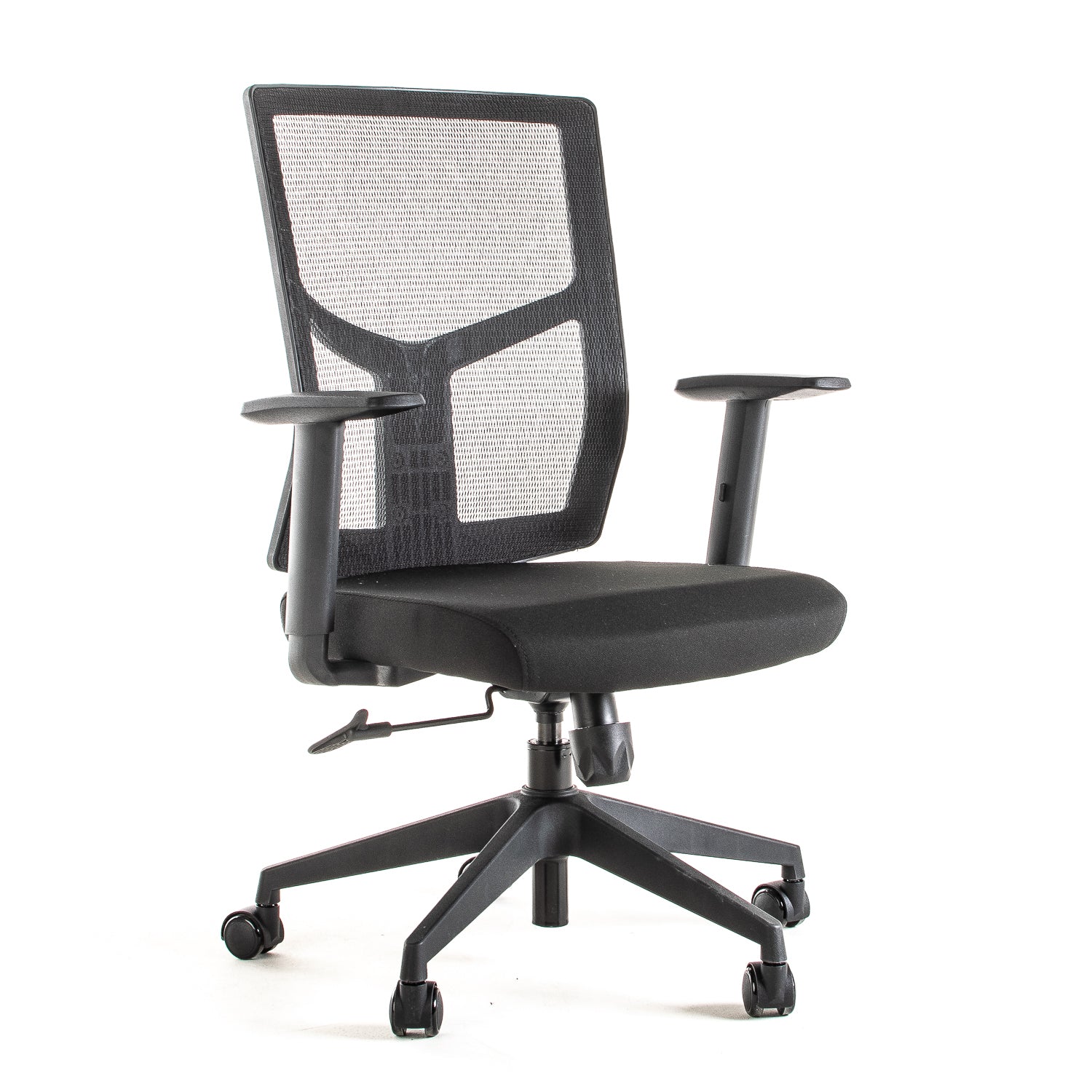 Silla operativa ergonómica con respaldo de malla BIT-2 Reclinable vista escorso.