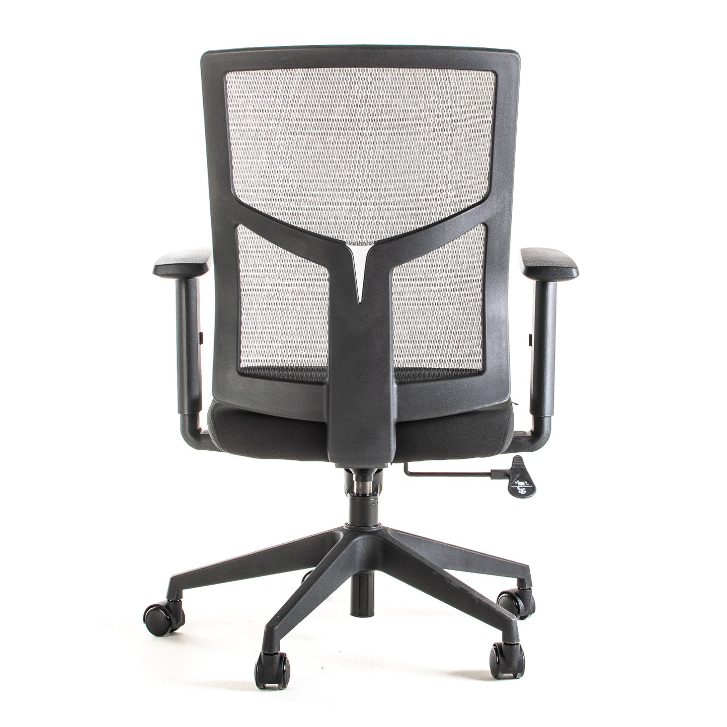 Silla operativa ergonómica con respaldo de malla BIT-2 Reclinable vista trasera.