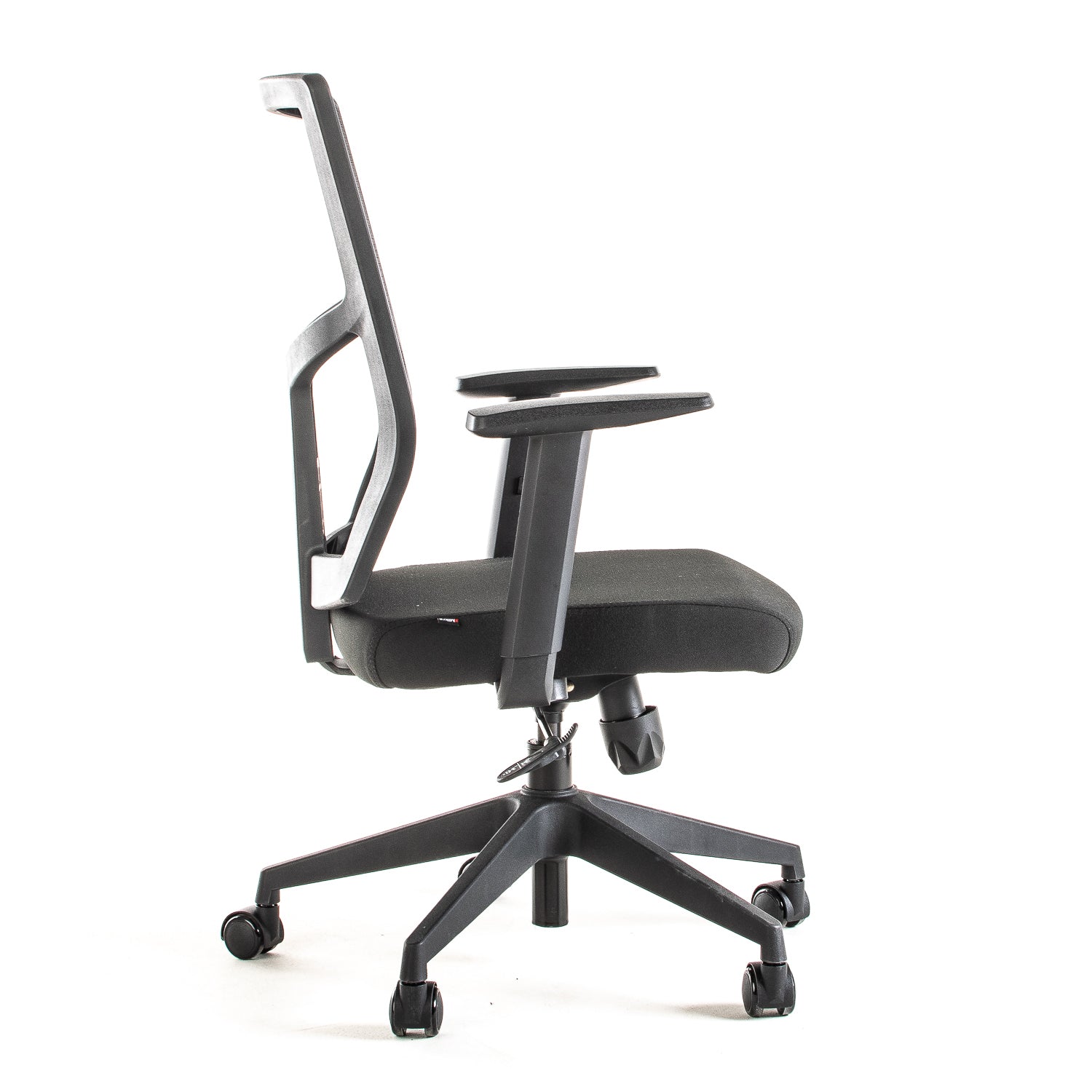 Silla operativa ergonómica con respaldo de malla BIT-2 Reclinable vista lateral.