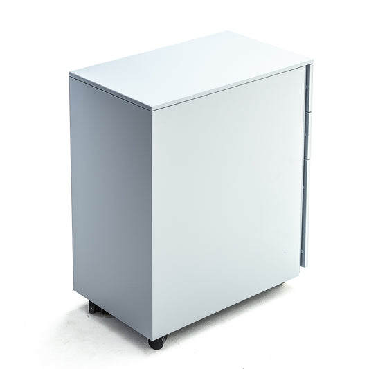 Cajonera Angosta Metálica Móvil 2 Cajones y Kárdex, 60x30x50 Sistema Interlock