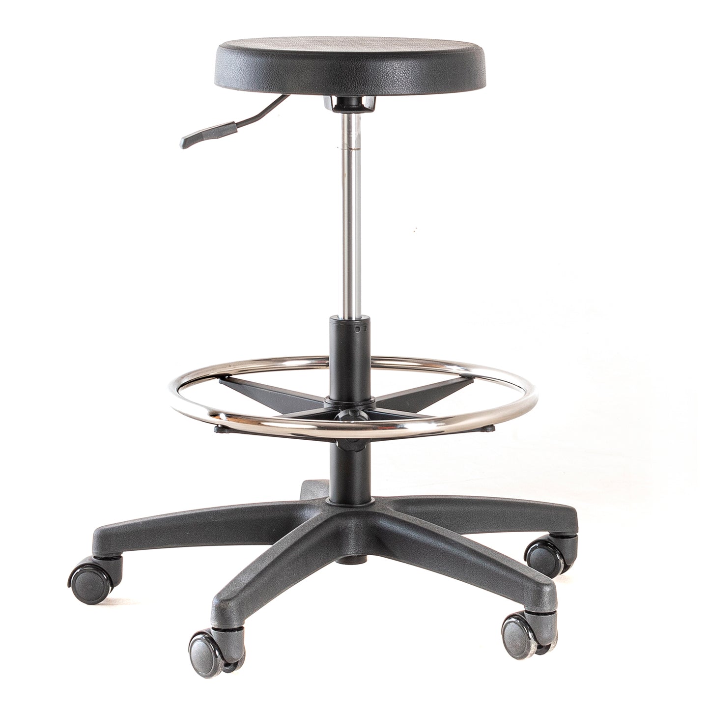 Piso de Laboratorio LAB-STOOL Aro Acero y Ruedas PU