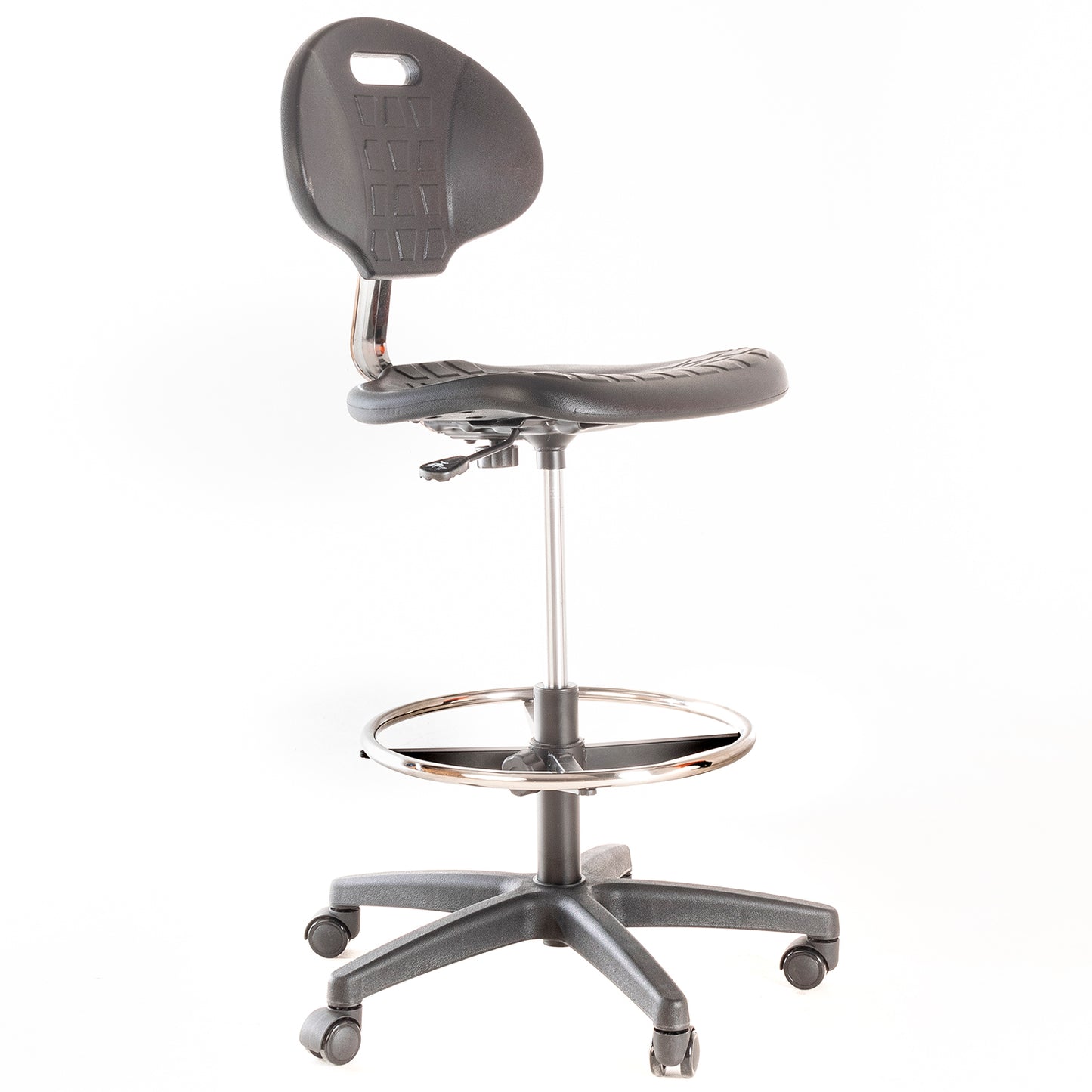 Silla de Laboratorio LAB-TULIP Aro Acero y Ruedas PU