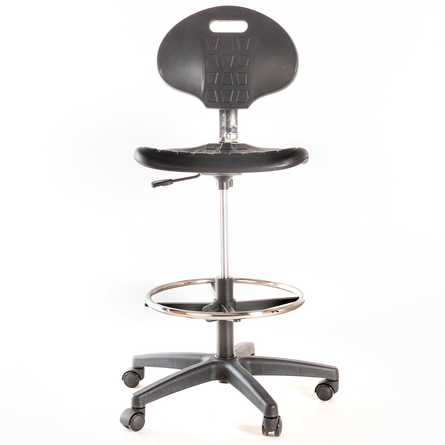 Silla de Laboratorio LAB-TULIP Aro Acero y Ruedas PU