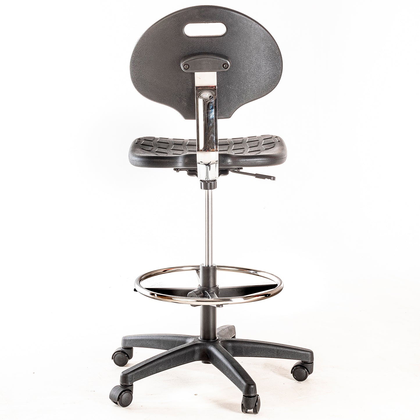 Silla de Laboratorio LAB-TULIP Aro Acero y Ruedas PU