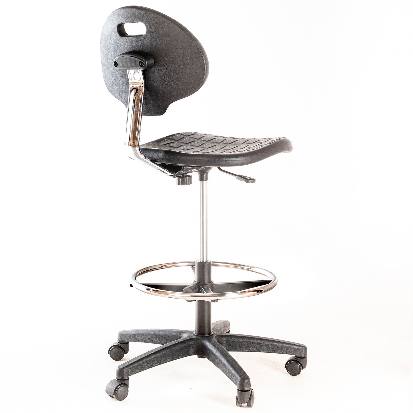 Silla de Laboratorio LAB-TULIP Aro Acero y Ruedas PU