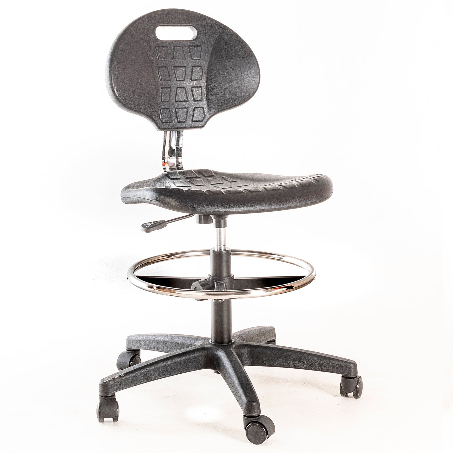 Silla de Laboratorio LAB-TULIP Aro Acero y Ruedas PU