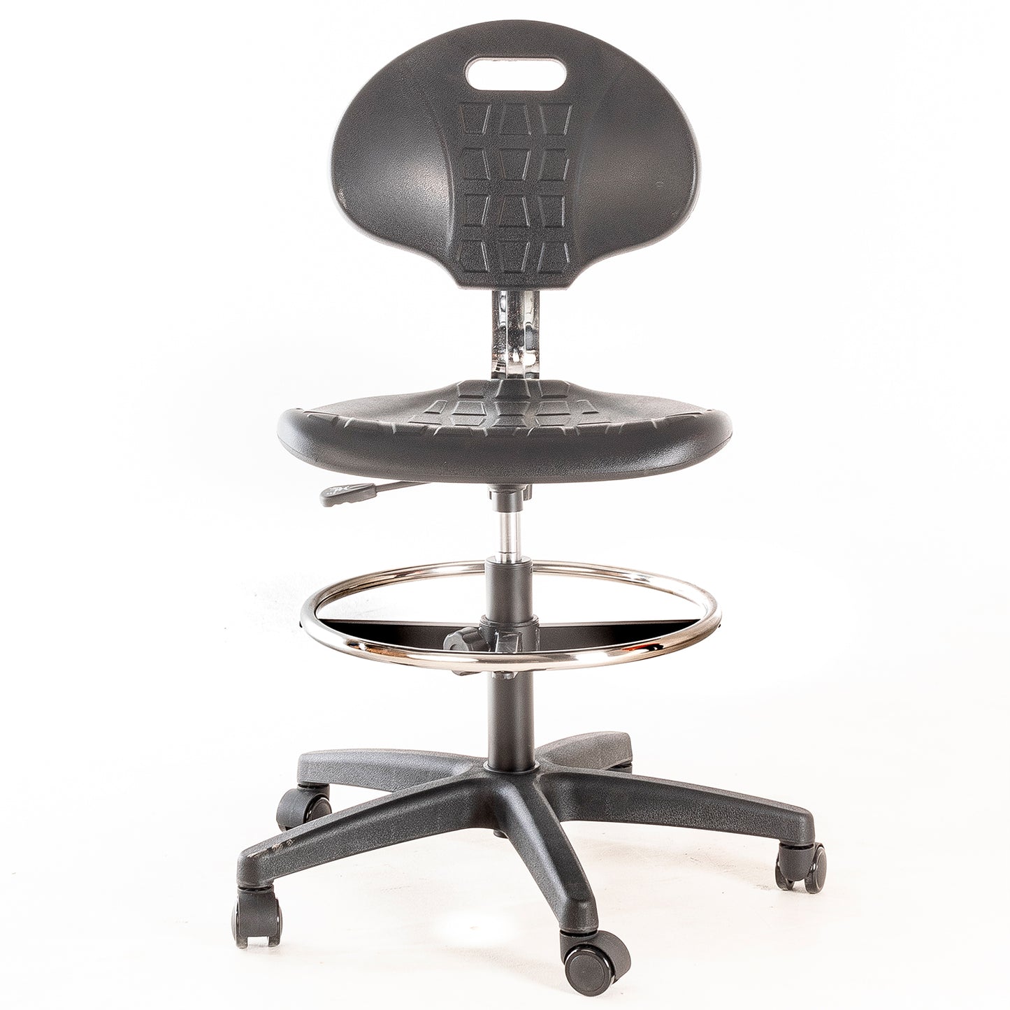 Silla de Laboratorio LAB-TULIP Aro Acero y Ruedas PU