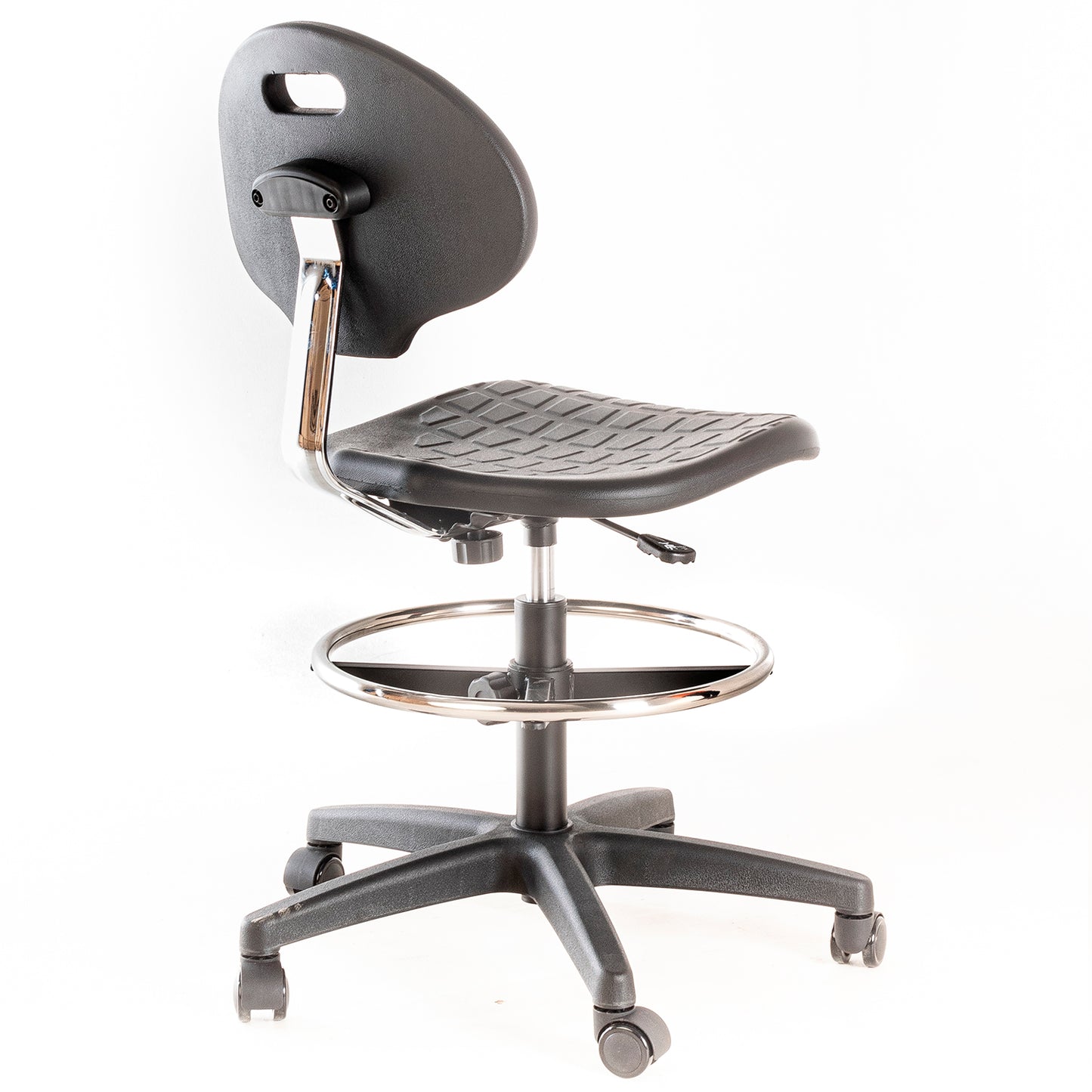 Silla de Laboratorio LAB-TULIP Aro Acero y Ruedas PU