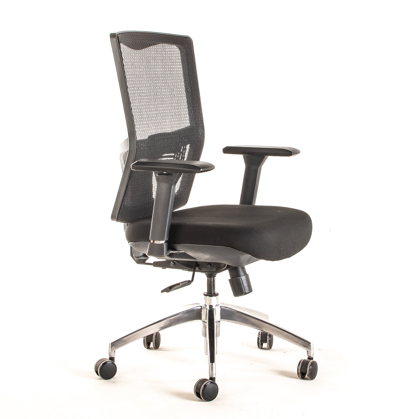 Silla ejecutiva ergonómica sincrónica con respaldo de malla y apoyo lumbar Maska-1 vista escorso