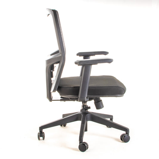Silla ejecutiva ergonómica sincrónica con respaldo de malla y apoyo lumbar Maska-2 vista lateral