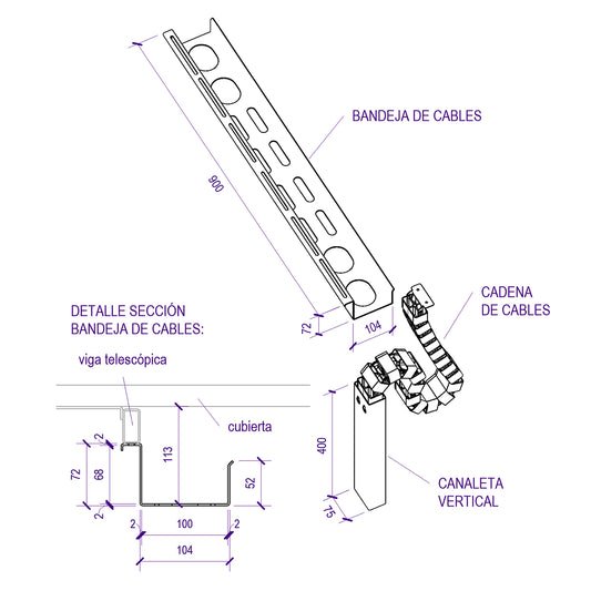 Set Accesorios de Manejo de Cables para escritorios Standing Desk EAR