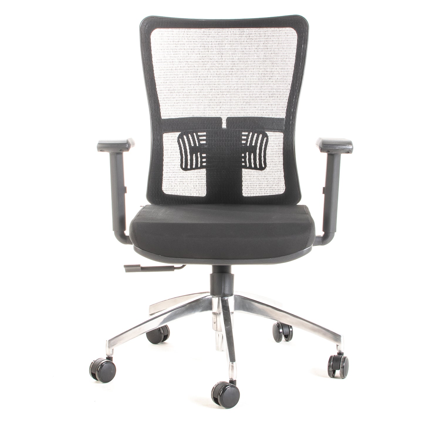 Silla ejecutiva ergonómica con respaldo de malla y apoyo lumbar STARK-1 Sincrónica vista frontal
