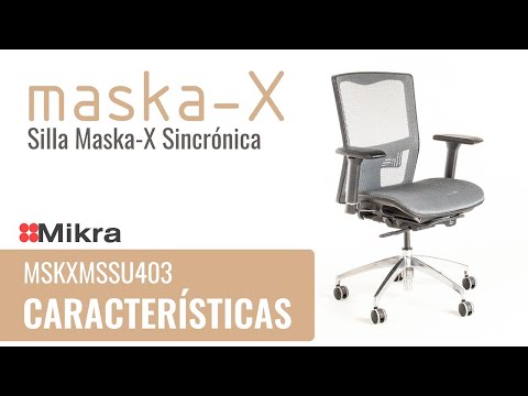 Silla ejecutiva ergonómica con respaldo de malla y apoyo lumbar Maska-X Sincrónica video características y uso.