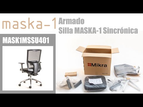 Silla ejecutiva ergonómica sincrónica con respaldo de malla y apoyo lumbar Maska-1 video con armado paso a paso.