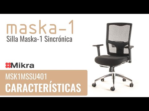 Silla ejecutiva ergonómica sincrónica con respaldo de malla y apoyo lumbar Maska-1 video características y uso.