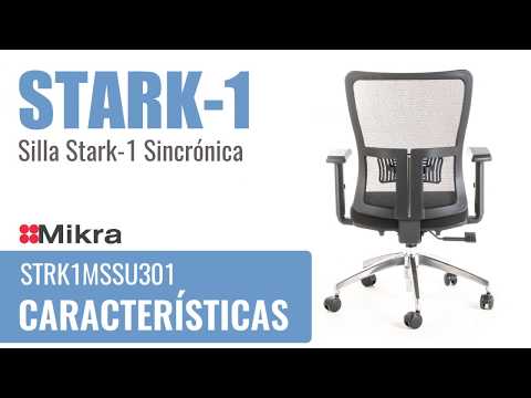 Silla ejecutiva ergonómica con respaldo de malla y apoyo lumbar STARK-1 Sincrónica video características y uso.