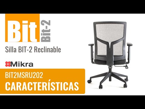 Silla operativa ergonómica con respaldo de malla BIT-2 Reclinable video características y uso.