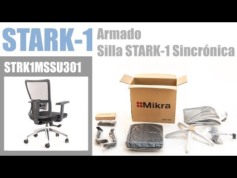 Silla ejecutiva ergonómica con respaldo de malla y apoyo lumbar STARK-1 Sincrónica video armado paso a paso.