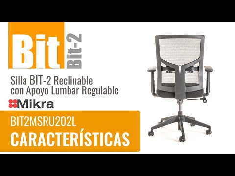 Silla operativa ergonómica reclinable con respaldo de malla BIT-2 con Apoyo Lumbar Regulable video características y uso.
