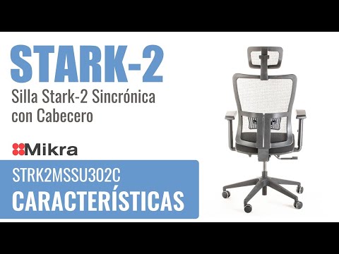 Silla ejecutiva ergonómica con respaldo de malla y apoyo lumbar STARK-2 Sincrónica con Cabecero video características y uso.