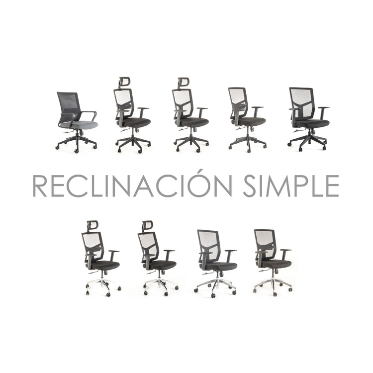 Todas las sillas con Mecanismo de Reclinación Simple