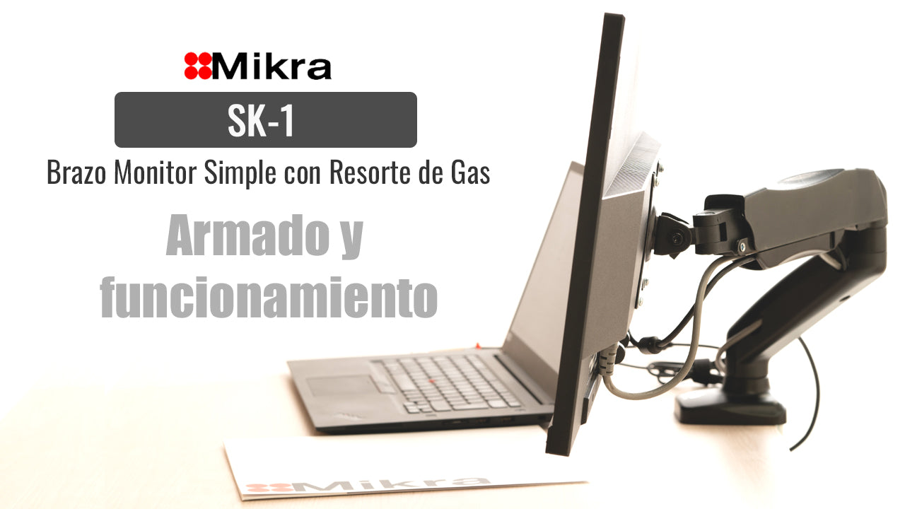 Cargar video: Video de armado y funcionamiento del brazo para monitor con resorte de gas de Mikra modelo SK-1