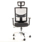 Silla operativa ergonómica reclinable con respaldo de malla BIT-1 con Cabecero y Apoyo Lumbar Regulable vista frente.