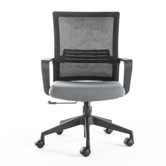 Silla operativa ergonómica con respaldo de malla FORTE Reclinable vista frontal.