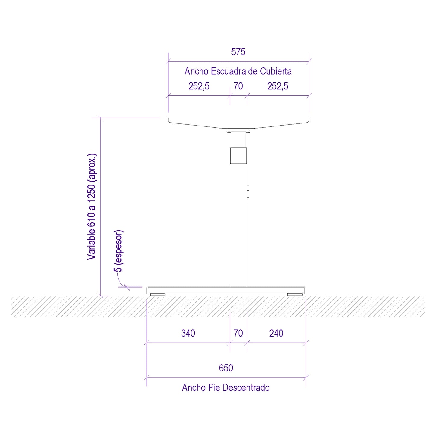 Set Estructura Standing Desk EAR para Escritorios Simples (dos motores)