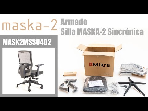 Silla ejecutiva ergonómica sincrónica con respaldo de malla y apoyo lumbar Maska-2 video armado paso a paso